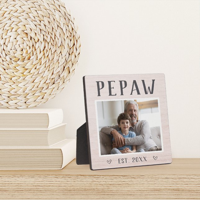 Rustic Personalised Pepaw Grandpa Photo Plaque (Creator Uploaded)