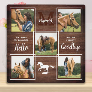Rustic Personalised Pet Horse Memorial Photo Plaque
