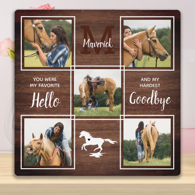 Rustic Personalised Pet Horse Memorial Photo Plaque (Creator Uploaded)