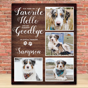 Rustic Personalised Pet Memorial Photo Collage Plaque