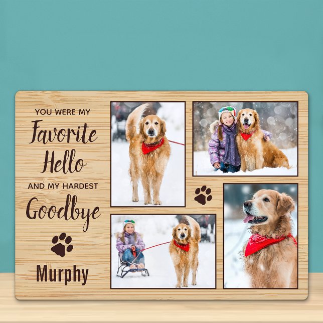 Rustic Personalised Pet Memorial Photo Collage Plaque (Creator Uploaded)