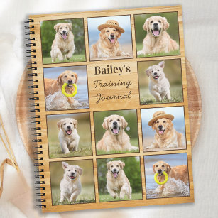 Rustic Personalised Pet Puppy Dog Photo Collage Notebook