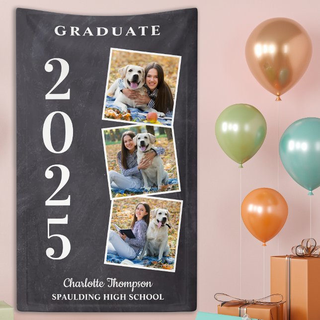 Rustic Personalised Photo Collage Graduate Banner (Creator Uploaded)