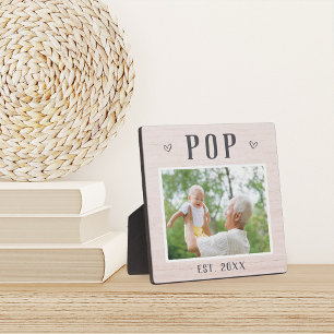 Rustic Personalised Pop Grandpa Photo Plaque