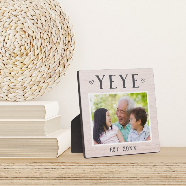 Rustic Personalised Yeye Grandpa Photo Plaque (Creator Uploaded)