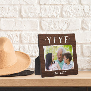 Rustic Personalised Yeye Grandpa Photo Plaque