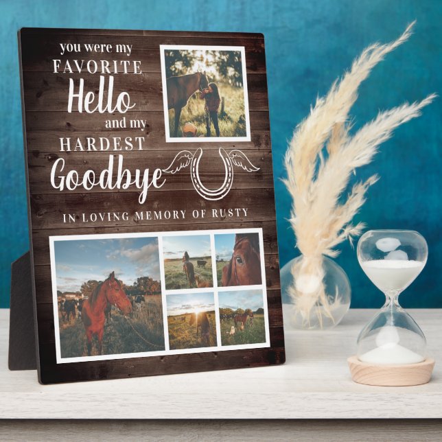 Rustic Pet Horse Personalised Memorial Photo Plaque (Side)
