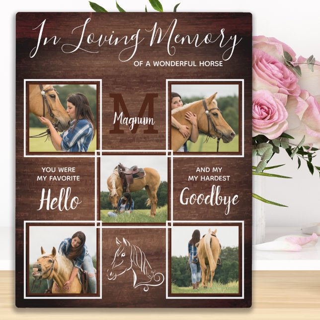 Rustic Pet Horse Personalised Memorial Photo Plaque (Creator Uploaded)