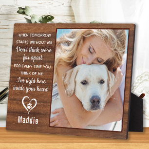 Rustic Pet Loss Keepsake Dog Photo Pet Memorial Plaque