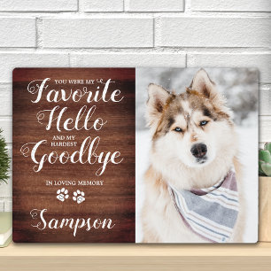 Rustic Pet Loss Personalised Pet Memorial Photo Plaque
