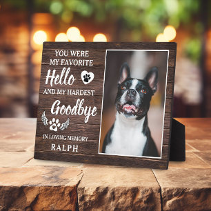 Rustic Pet Loss Photo Memorial & Sympathy Quote Plaque