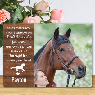 Rustic Pet Memorial Horse Plaque