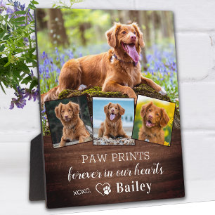 Rustic Pet Memorial Personalised 4 Photo Dog Plaque