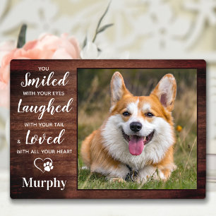 Rustic Pet Memorial Personalised Dog Loss Photo Plaque