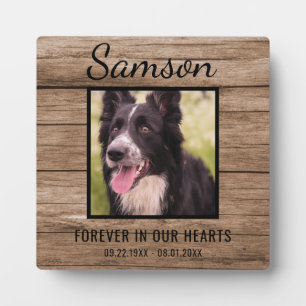 Rustic Pet Memorial Photo Plaque