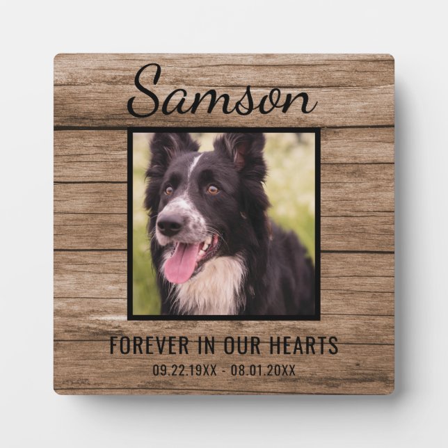 Rustic Pet Memorial Photo Plaque (Front)
