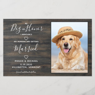 Rustic Pet Wedding Dog Photo Save The Date Cards