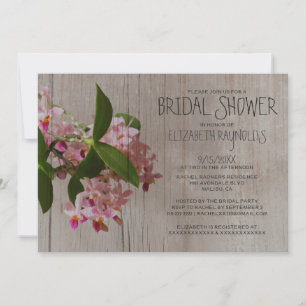 Rustic Phalaenopsis Orchid Bridal Shower Invites