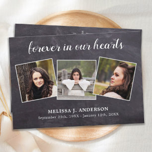 Rustic Photo Collage Memorial Sympathy Funeral Thank You Card