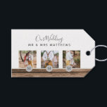 Rustic Photo Collage Monogram NEWLYWEDS WEDDING Gift Tags<br><div class="desc">Add your couple photos to this modern rustic monogram themed photo gift,  perfect for the newly weds on their wedding day as a wedding gift.</div>