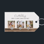 Rustic Photo Collage Monogram NEWLYWEDS WEDDING Gift Tags<br><div class="desc">Add your couple photos to this modern rustic monogram themed photo gift,  perfect for the newly weds on their wedding day as a wedding gift.</div>