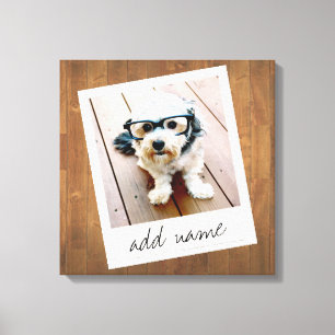 Rustic Photo Frame with Square Instagram and Wood Canvas Print