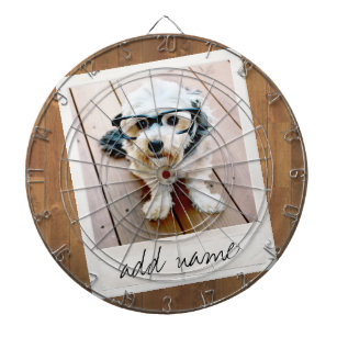 Rustic Photo Frame with Square Instagram and Wood Dartboard