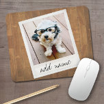 Rustic Photo Frame with Square Instagram and Wood Mouse Mat<br><div class="desc">A vintage and trendy design with a retro picture border that you can add your favourite selfie or portrait of a friend. Use a square photo to create a unique and personal gift or keep the hipster puppy and make a trendy keepsake. If you need to adjust the pictures, click...</div>