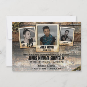 Rustic Photo Graduation Announcement Invite