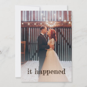 Rustic Photo Just Married Boho Reception Invitation