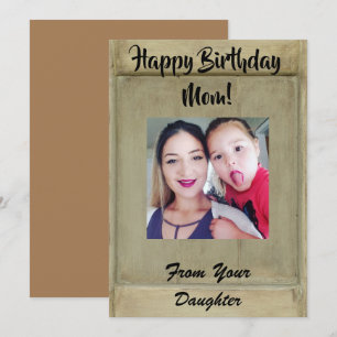 Rustic Photo Mum Birthday Holiday Card