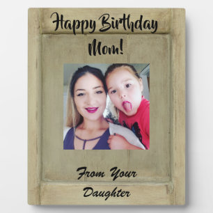 Rustic Photo Mum Birthday Plaque