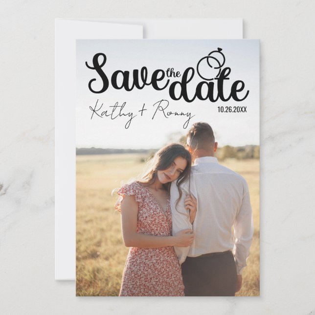 Rustic Photo - Romantic Style Save The Date (Front)