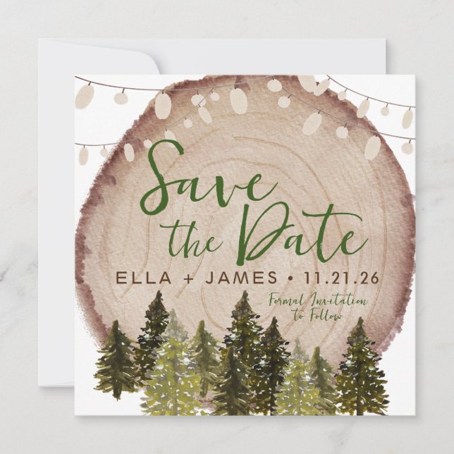 Rustic Photo Wedding Save the Date Invitation (Front)