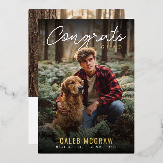 Rustic PhotoPop Graduation (Front/Back)