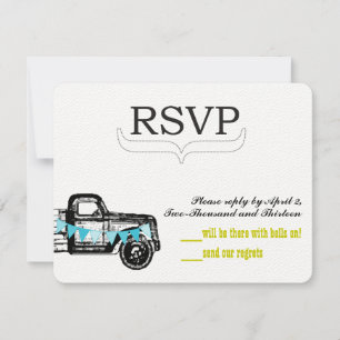 Rustic Pickup Truck Vintage Retro RSVP Card