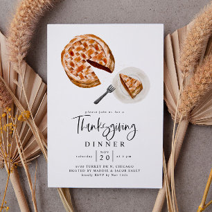 Rustic Pie Thanksgiving Dinner Party Invitation