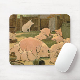 Rustic Pigs and Piglets on the Farm Mouse Mat