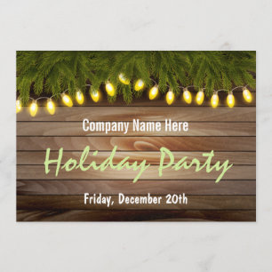 Rustic Pine and Barn Board Christmas Party Invitation