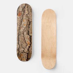 Rustic Pine Bark Texture  Skateboard