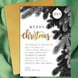 Rustic Pine Branch Non-Photo Christmas Card