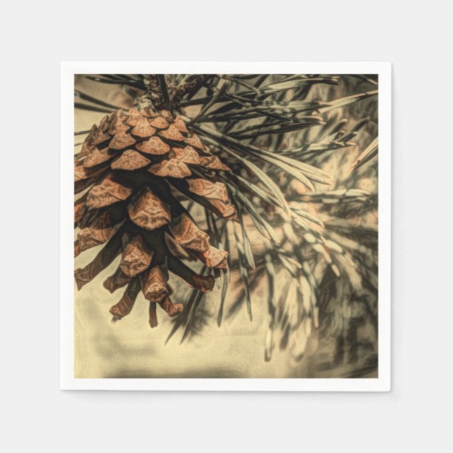 Rustic Pine Cone Design Napkin (Front)