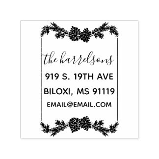 Rustic Pine Cone Family Self-Inking Stamp