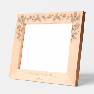 RUSTIC PINE CONES 10 x 8 PERSONALIZED  PICTURE Etched Frames