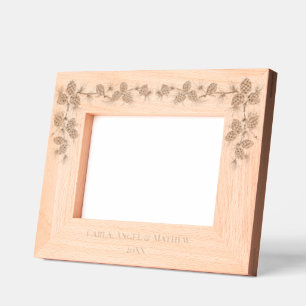 RUSTIC PINE CONES 7 x 5 PERSONALIZED  PICTURE Etched Frames