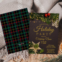 Rustic Pine Corporate Gold Holiday Christmas Party