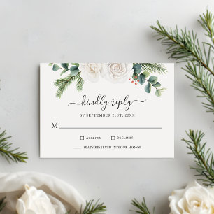 Rustic Pine Eucalyptus Greenery Boho Wedding RSVP 
