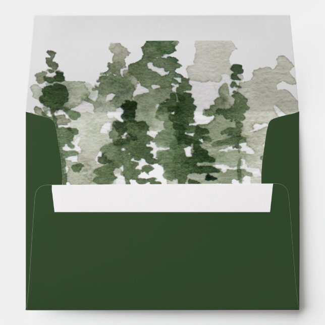 Rustic Pine Forest Personalised Wedding Envelope (Back (Bottom))