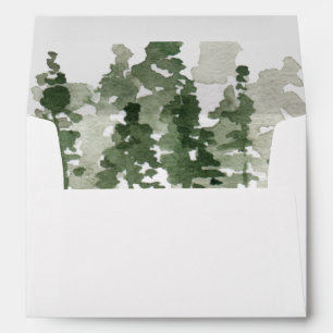 Rustic Pine Forest Personalised Wedding Envelope