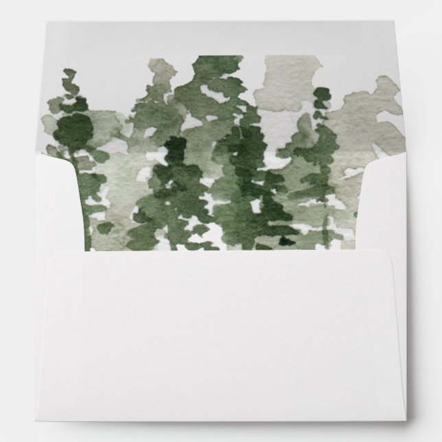 Rustic Pine Forest Personalised Wedding Envelope (Back (Bottom))